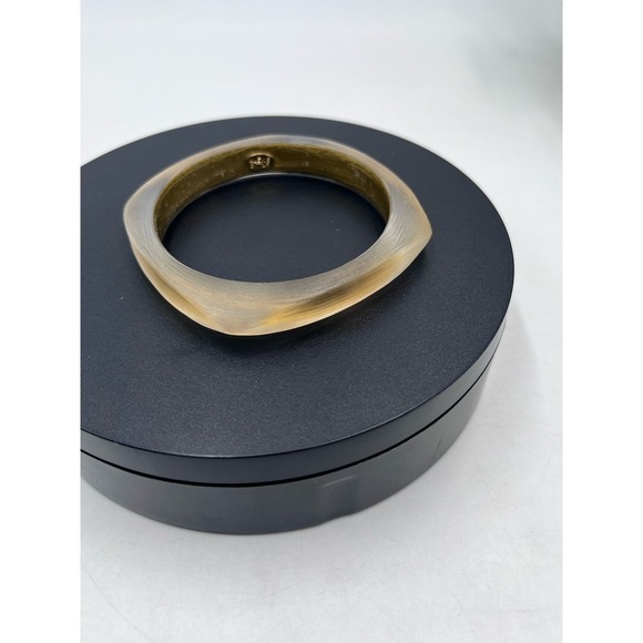 Alexis Bittar Designer Luminous Soft Square Champagne/Gold Bangle Bracelet - Picture 2 of 12